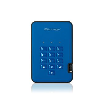 iStorage diskAshur2 256-bit 1TB USB 3.1 secure encrypted hard drive - Blue IS-DA2-256-1000-BE