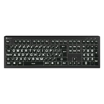 Logickeyboard LKB-LPWB-A2PC-UK keyboard Office USB QWERTY English Black, White