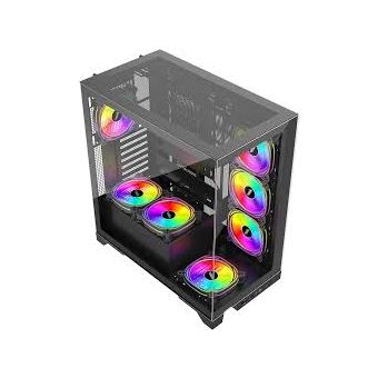 1stPlayer 1st Player MIKU Mi8 Black Mid Tower Case with 7 x ARGB Fans