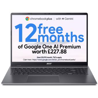 Acer Chromebook Plus 516 CB516-1H Traditional Laptop - Intel Core i5-1334U, 8GB, 256GB SSD, Integrated Graphics, 16