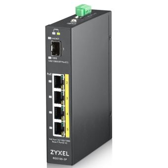 Zyxel RGS100-5P Unmanaged L2 Gigabit Ethernet (10/100/1000) Black Power over Ethernet (PoE)