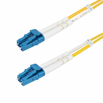 StarTech.com 15m (49.2ft) LC to LC (UPC) OS2 Single Mode Duplex Fiber Optic Cable, 9/125Âµm, 100G, Bend Insensitive, Low Insertion Loss, LSZH Fiber Patch Cord