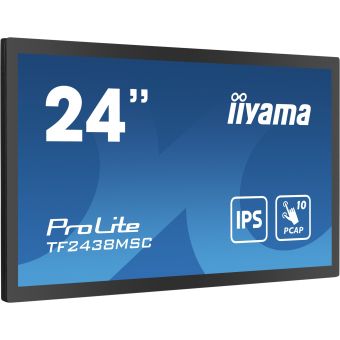 iiyama 23.8” 10pt Optical Bonded PCAP Open Frame Touch monitor with IPS panel technology, edge-to-edge glass design, anti-fingerprint coating and metal housing